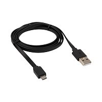 Кабель USB-micro USB/2,4A/PVC/black/1m/REXANT (10/500) (18-4270)